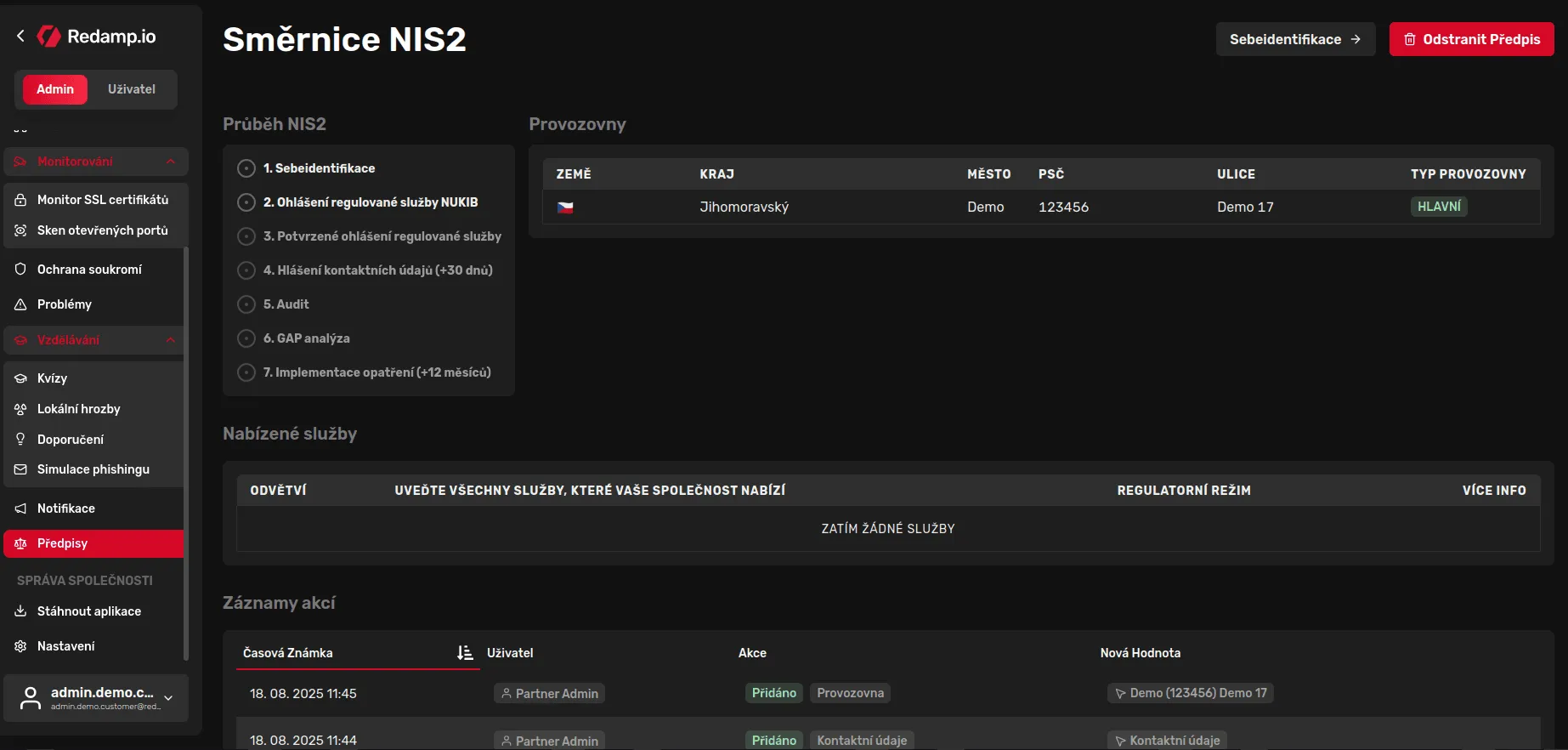 Redamp.io | Online Demo – Redamp.io Platform (in English) – 28. October 2025 